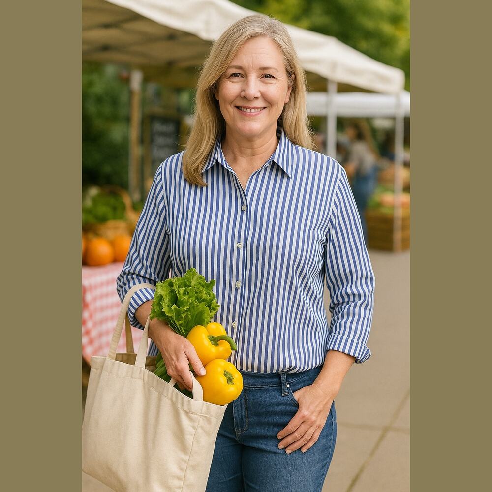 Orvis Women’s Blue & White Stripe Button-Down Shirt | Sz 16